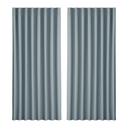 Artiss 2X Blockout Curtains Eyelet 300x230cm Grey