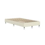 Oikiture Bed Frame King Single Fabric Beige