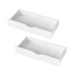 Oikiture 2x Storage Drawers Timber Trundle White