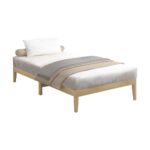 Oikiture Bed Frame Single Size Pine Wood Bed Base