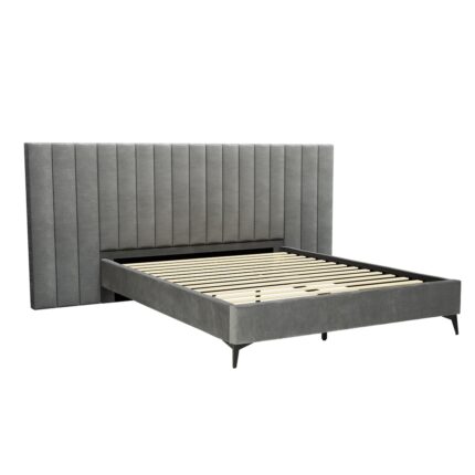 Artiss Lott Queen Size Velvet Bed Frame for Ultimate Comfort (Grey)