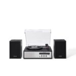 Crosley Sloane Bluetooth Turntable Shelf System with Speakers - Black