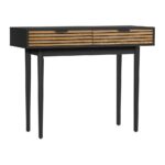 Oikiture Console Table with 2 Storage Drawer Black