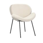 Oikiture Dining Chair Sherpa Beige