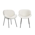 Oikiture 2PCS Dining Chair Sherpa White