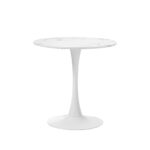 Oikiture 60cm Dining Table Marble Tulip Shape White