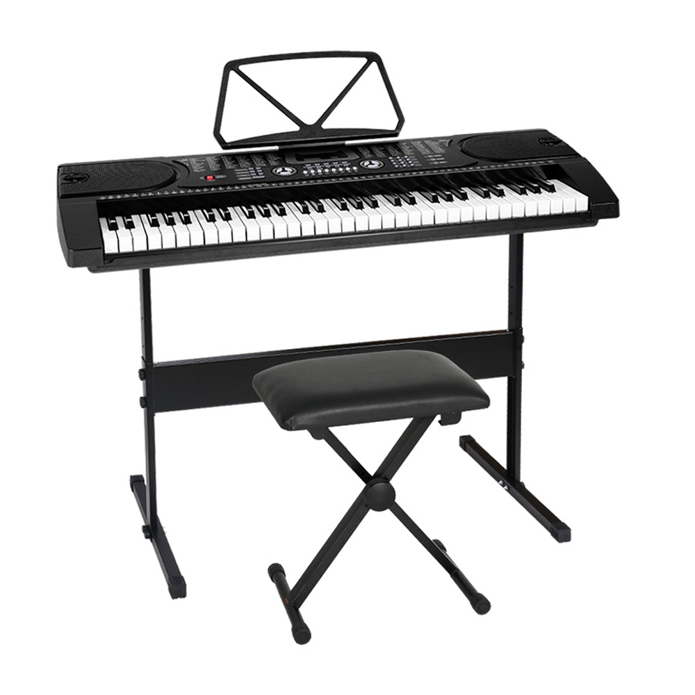 EK-JK-60-BK-H-B01-149285-00 Alpha 61 Keys Electronic Piano Keyboard Digital Electric w/ Stand Stool Black - Image 1