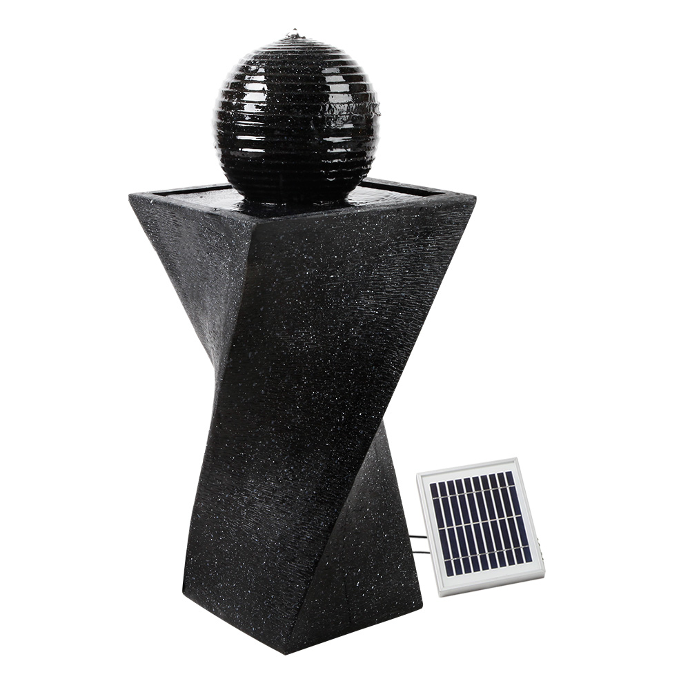 FOUNT-MOON-BK-00 Gardeon Solar Water Feature with LED Lights Black 85cm - Image 1