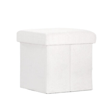 Artiss Janeska Stylish Storage Footstool in Soft Pink Boucle