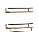 Artiss Melis Stylish Floating Wall Shelves Set of 2 (Pine and Black)