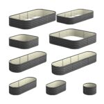 Livsip 9-IN-1 Raised Garden Bed Oval Galvanised Steel 40CM H