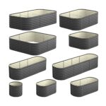 Livsip 9-IN-1 Raised Garden Bed Oval Galvanised Steel 56CM H