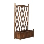 Livsip Wooden Raised Garden Bed with Trellis 64x28.5x115cm