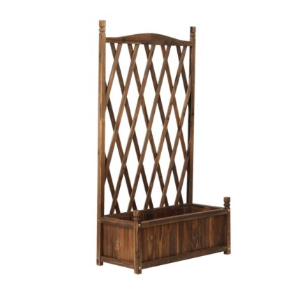 Livsip 2pc Wooden Raised Garden Bed with Trellis 64x28.5x115cm