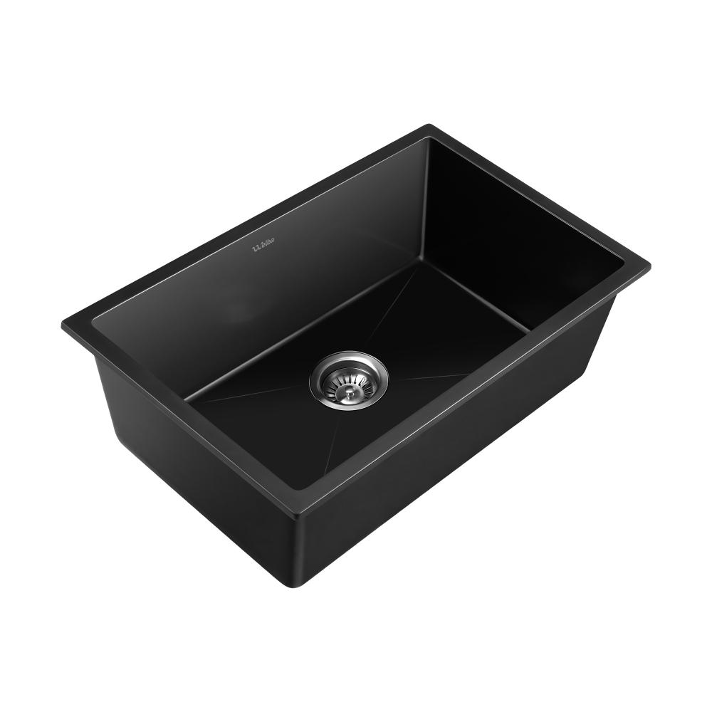 GSK-7045-BK-01 Welba Kitchen Sink 70x45cm Granite Basin Single Bowl Black - Image 1