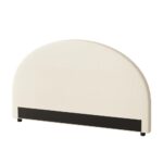 Oikiture Bed Head Queen Size Headboard Fabric Beige