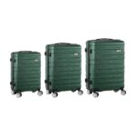 Mazam 3PCS Luggage Set TSA Lock Hard Case Green