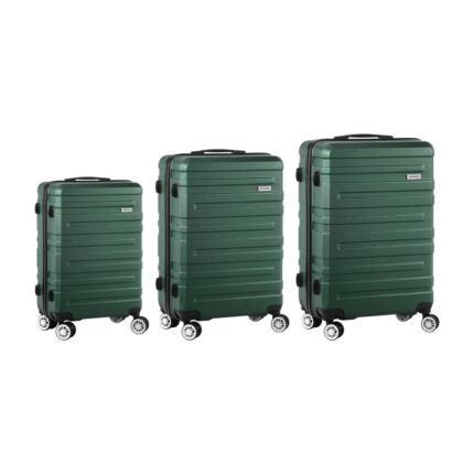 Mazam 3PCS Luggage Set TSA Lock Hard Case Green