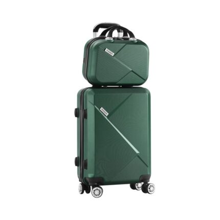Mazam 2PCS Luggage Set TSA Lock Hard Case Green