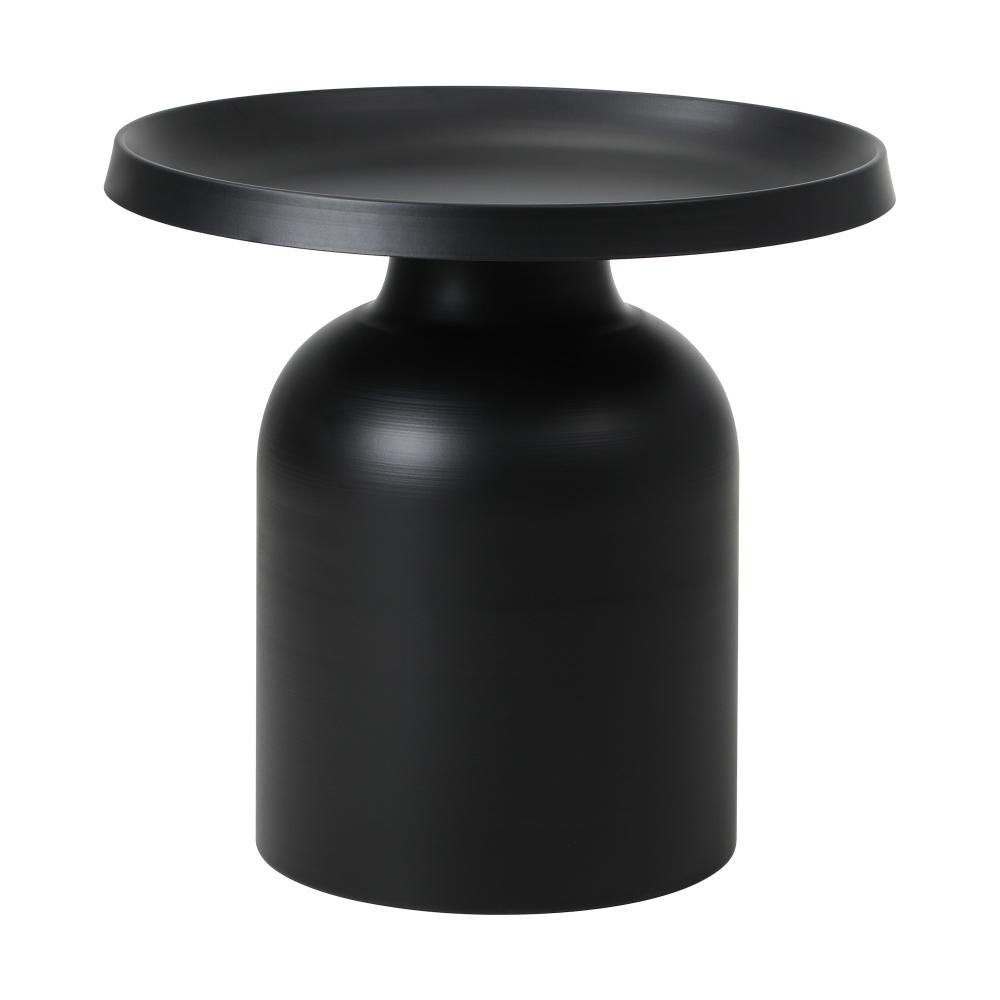 MF-ST-LATI-BK-01 Oikiture Coffee Table Round Side Table Black - Image 1