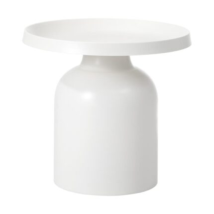 Oikiture Side Table Metal Round White