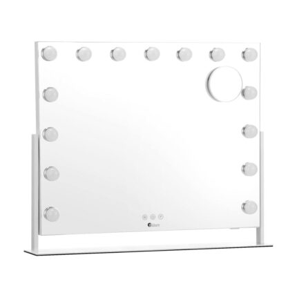 Oikiture Makeup Mirrors LED Bluetooth Rotatable 58x46cm
