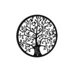Artiss Metal Wall Art Sculpture Tree of Life Round Design (Black)