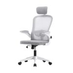 Oikiture Ergonomic Office Chair with Adjustable Headrest White
