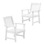 Livsip Outdoor Armchair 2PCS Wooden Patio Set White