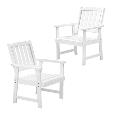 Livsip Outdoor Armchair 2PCS Wooden Patio Set White