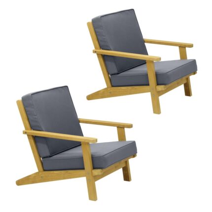 Livsip 2x Outdoor Armchair Wooden Patio Set
