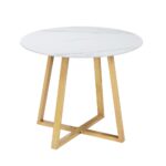 Livsip 90cm Outdoor Dining Sintered Stone Table Brown
