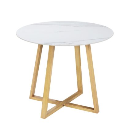 Livsip 90cm Outdoor Dining Sintered Stone Table Brown