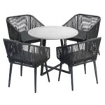 Livsip 5x Outdoor Dining Set Sintered Stone Table Bistro Set