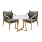 Livsip 3PCS Outdoor Dining Set 90cm Table&Lounge Chairs