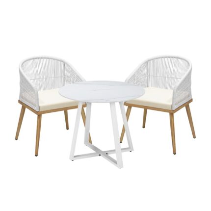 Livsip 3PCS Outdoor Dining Set Table&Chairs Bistro Set