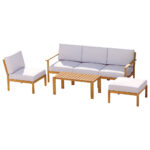 Gardeon 5-Seater Outdoor Sofa Set Wooden Lounge Setting 6PCS