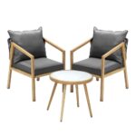 Livsip Outdoor Bistro Set Patio Chairs&Table 3 PCS