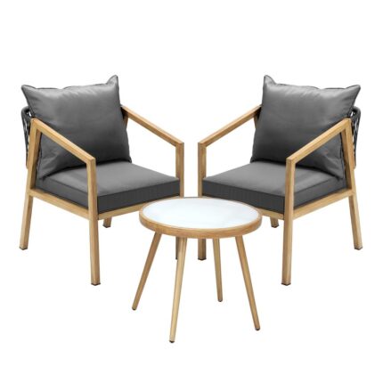 Livsip Outdoor Bistro Set Patio Chairs&Table 3 PCS