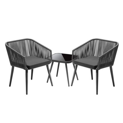 Livsip Outdoor Furniture Set Chairs&Side Table 3PCS
