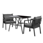 Livsip 3PCS Outdoor Dining Set Table Chairs Set