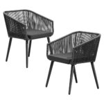 Livsip Outdoor Armchair X2 with Padded Seat Grey