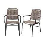 Livsip 2X Outdoor Dining Chairs with Rope Grey