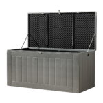Gardeon Outdoor Storage Box 830L Container Lockable Garden Bench Tool Shed Black