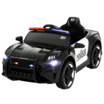 Rigo Electric Patrol Police Car for Kids Ride On Toy 12V Black