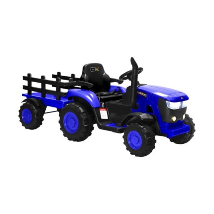 Mazam XL Kids Ride-On Tractor 12V Remote Control with Trailer (Blue)