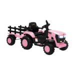 Mazam XL Kids Ride-On Tractor 12V with Trailer Remote Control Pink