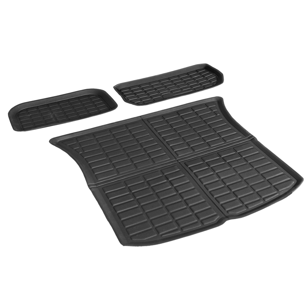 RUBBER-MAT-TESLA-MODELY-RFT-61137-00 3PCS Car Rear Front Cargo Trunk Toolbox Luggage Rubber Mats for Tesla Model Y 2021-2023 - Image 1