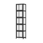 Oikiture Display Cabinet Slim 5-Tier Clear Black
