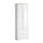 Oikiture Sideboard with Display Shelf and Drawer White
